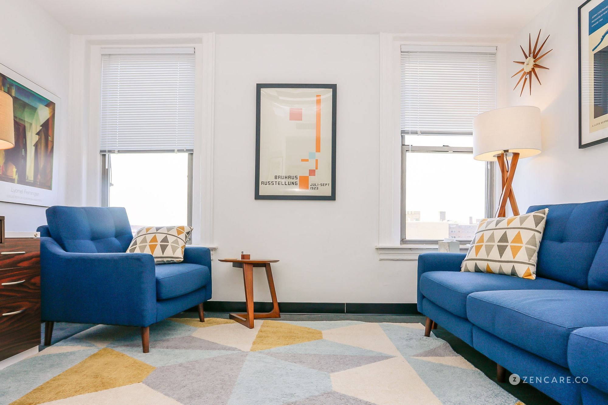 Calming therapy office interior